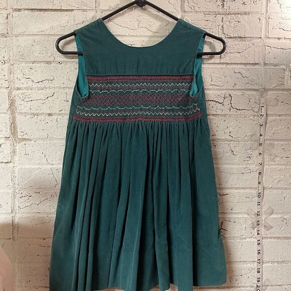 Vintage heirloom sewing smocked corduroy dress 6